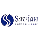 Logotipo da Savian Contabilidade com um símbolo azul estilizado à esquerda e o nome da empresa à direita.